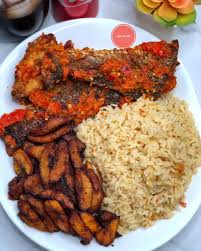 Ghana Coconut Rice, plantain, and Titus Fish
